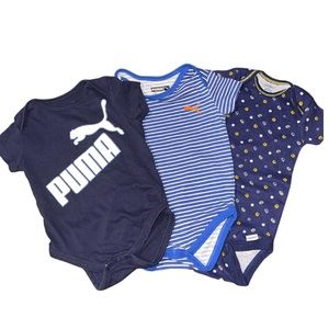 Size 3-6 Month Bundle of 3 Boy Infant Onsie Snap Shirt Short